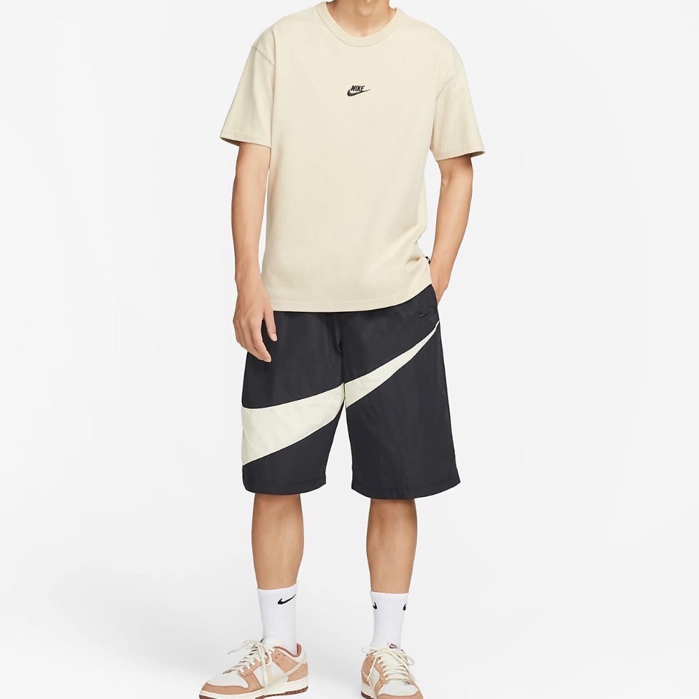 13代購 Nike Swoosh Short 黑白 男裝 中性 短褲 休閒短褲 FB7870-010-細節圖9