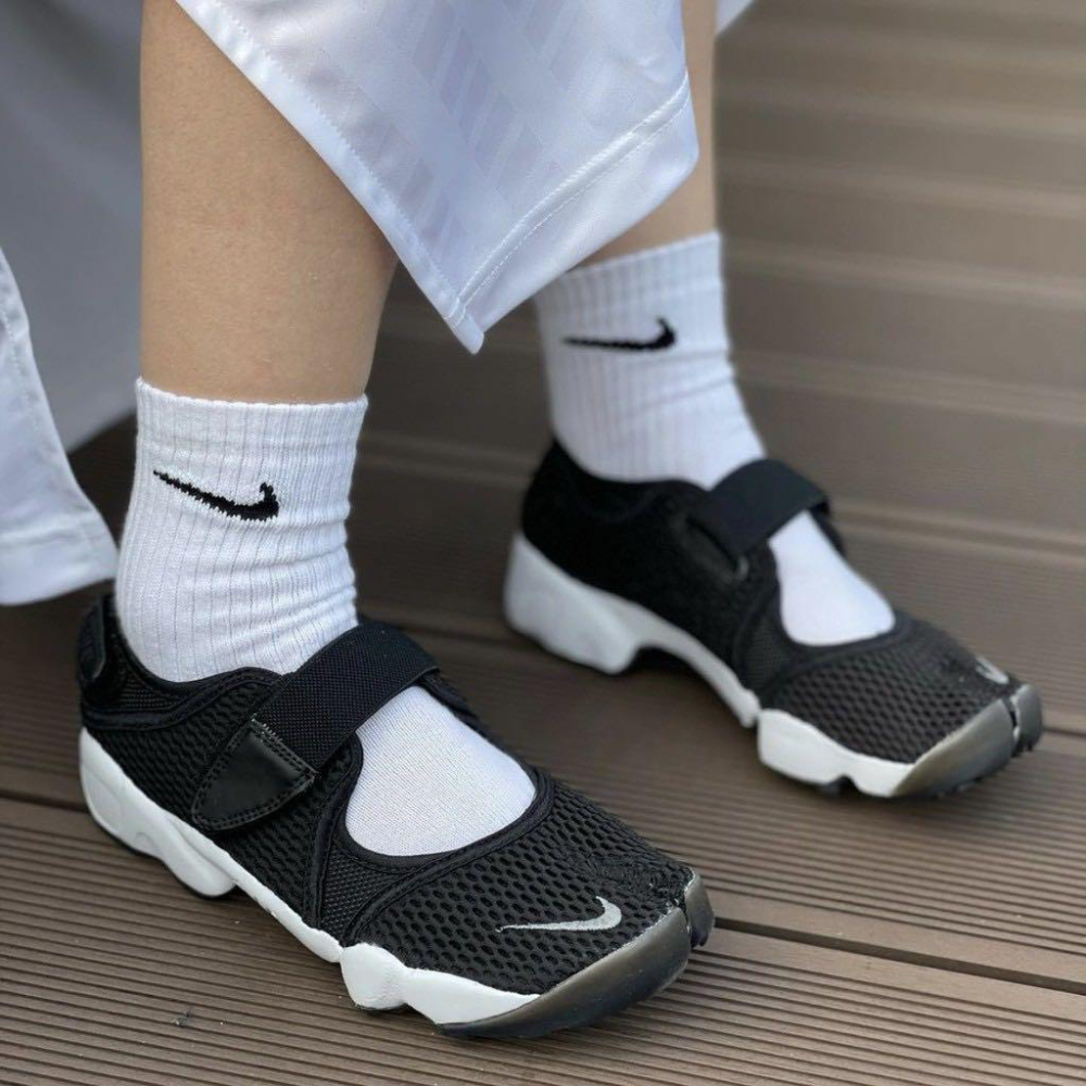 13代購 W Nike Air Rift BR 黑白 女鞋 休閒鞋 復古球鞋 忍者鞋 涼鞋 848386-001-細節圖9