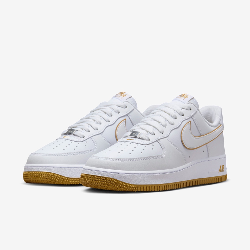 13代購 Nike Air Force 1 07 白黃銅 男鞋 休閒鞋 復古球鞋 AF1 DV0788-104-細節圖2