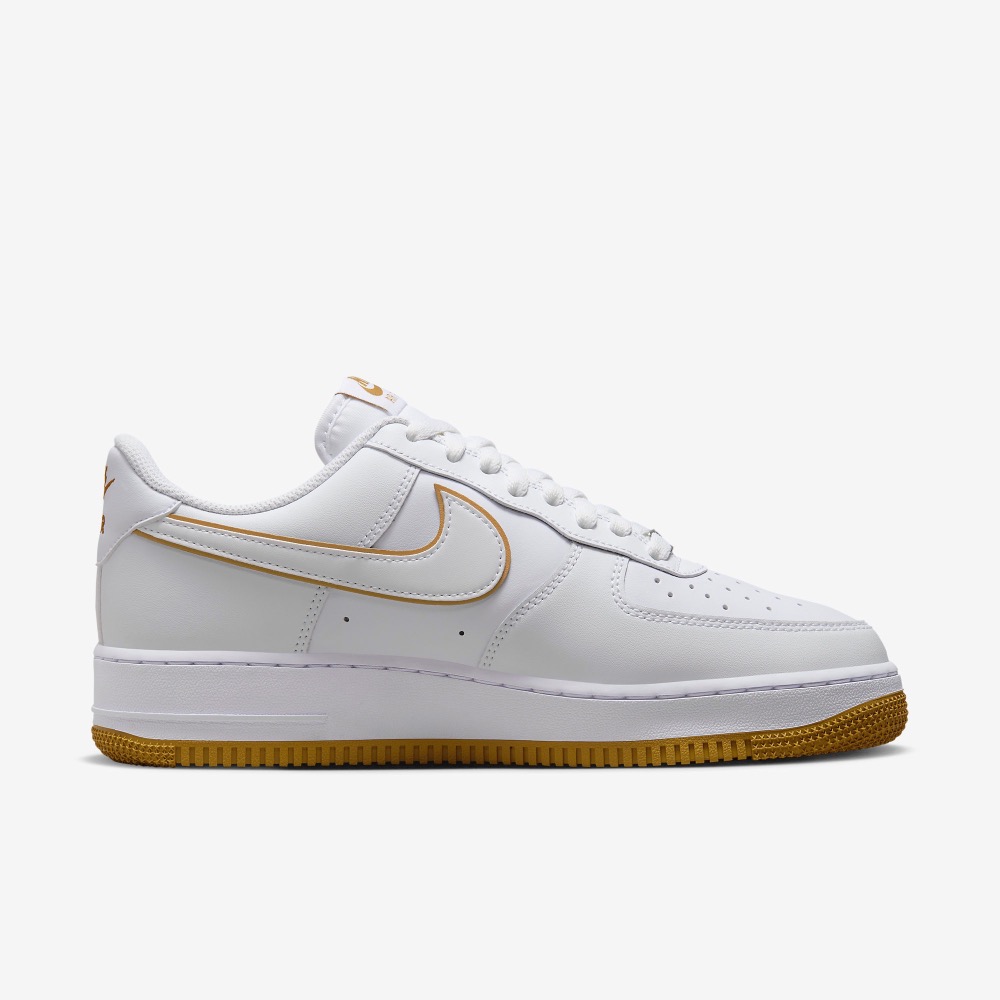 13代購 Nike Air Force 1 07 白黃銅 男鞋 休閒鞋 復古球鞋 AF1 DV0788-104-細節圖3