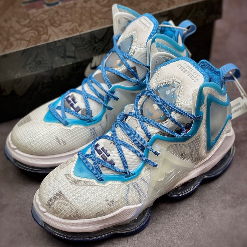 13代購 Nike LeBron XIX EP 白藍 男鞋 籃球鞋 James LBJ 氣墊 DC9342-100-細節圖11