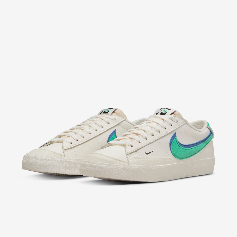 13代購 Nike Blazer Low 77 SE 椰奶綠藍 男鞋 休閒鞋 復古球鞋 絨布 DO9777-001-細節圖2