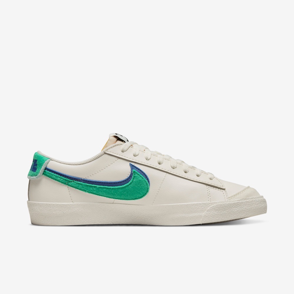 13代購 Nike Blazer Low 77 SE 椰奶綠藍 男鞋 休閒鞋 復古球鞋 絨布 DO9777-001-細節圖3