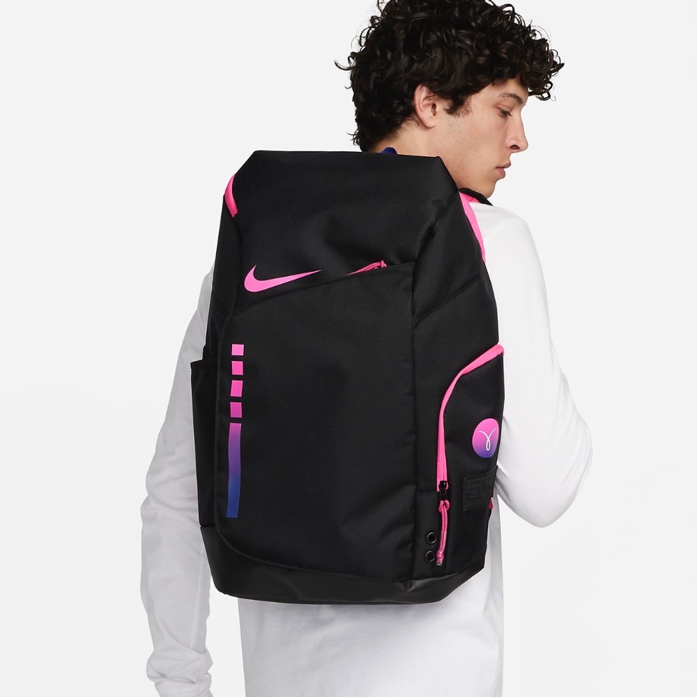 13代購 Nike Hoops Elite Backpack 黑桃紅 後背包 氣墊背帶 大容量 DX9786-011-細節圖8