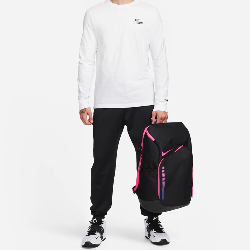 13代購 Nike Hoops Elite Backpack 黑桃紅 後背包 氣墊背帶 大容量 DX9786-011-細節圖9