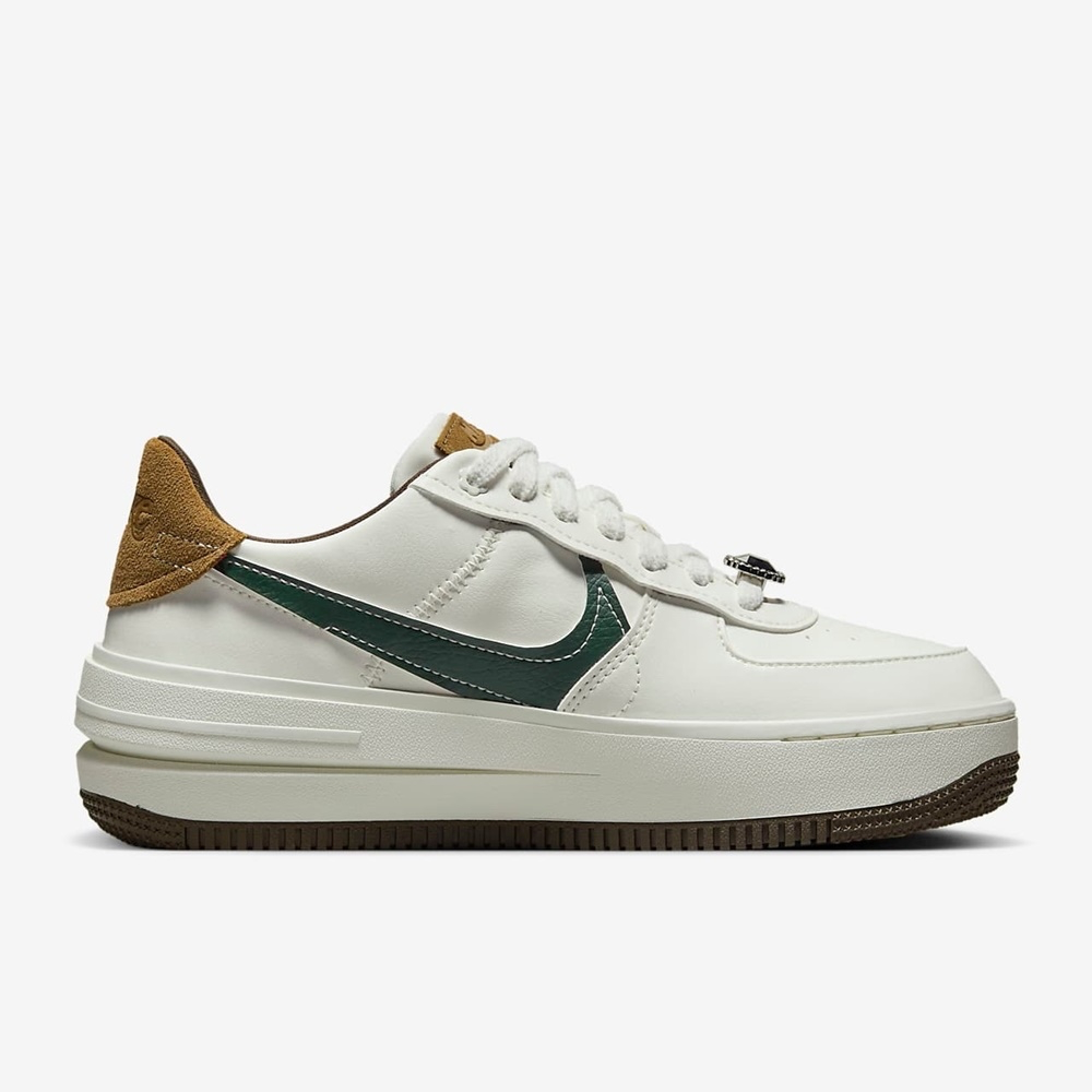 13代購 W Nike AF1 PLT.AF.ORM 白綠棕 女鞋 休閒鞋 Air Force 1 FB1856-131-細節圖3