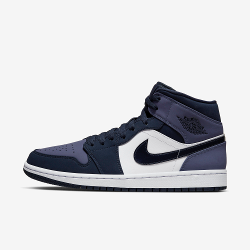 13代購 Nike Air Jordan 1 Mid 藍紫白黑 男鞋 休閒鞋 喬丹 AJ1 中筒 554724-445