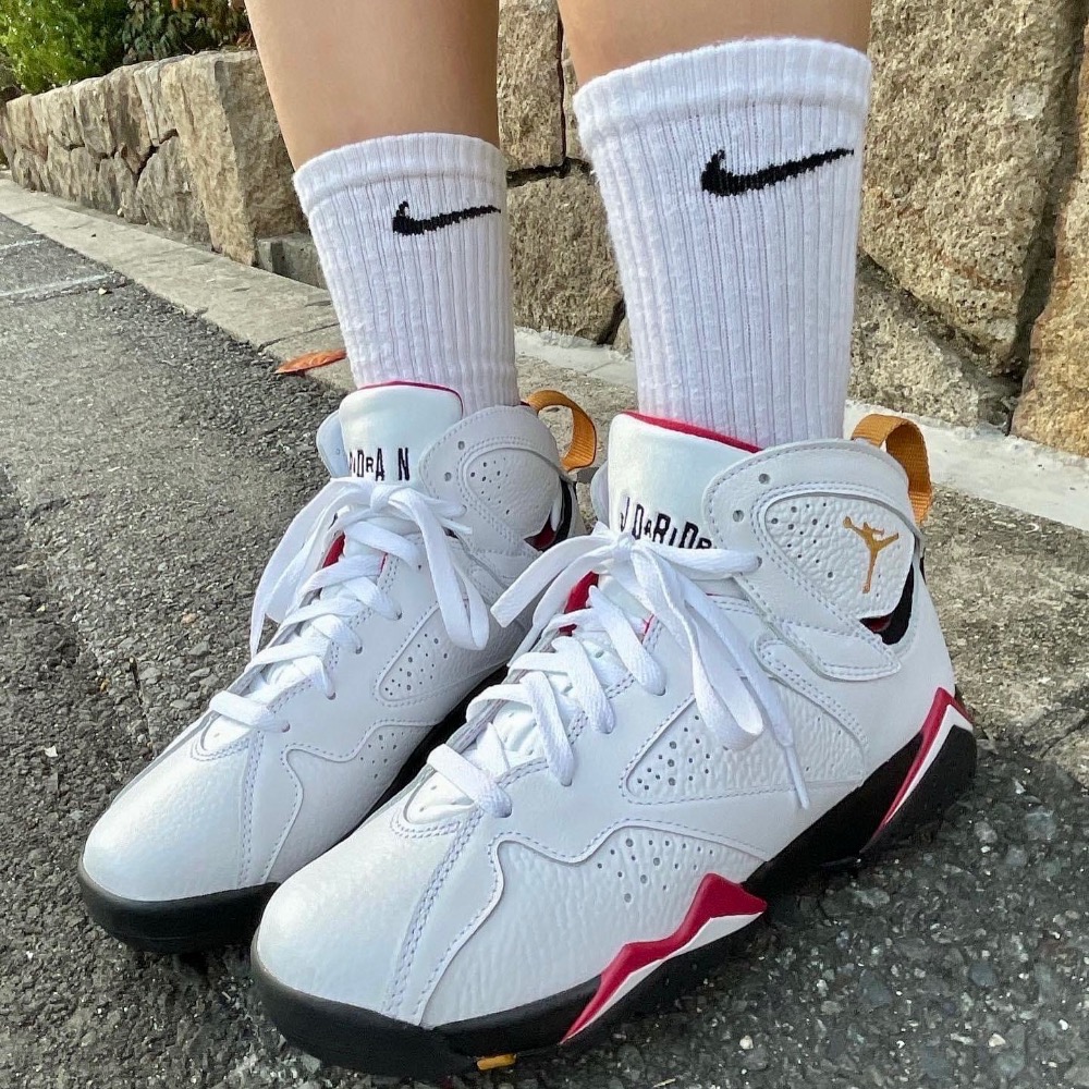 13代購 Nike Air Jordan 7 Retro GS 白黑紅 大童鞋 女鞋 休閒鞋 喬丹 DQ6040-106-細節圖9