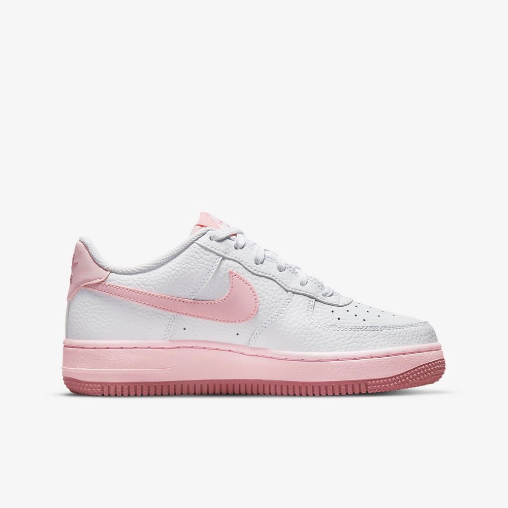 13代購 Nike Air Force 1 GS 白粉紅 大童鞋 女鞋 休閒鞋 復古球鞋 AF1 CT3839-107-細節圖3