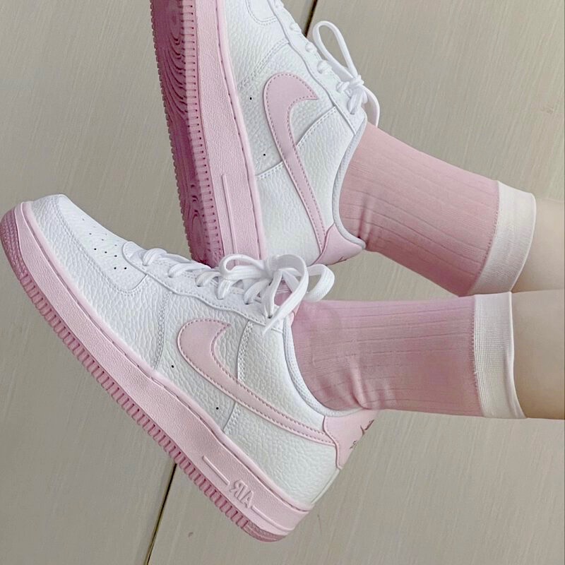 13代購 Nike Air Force 1 GS 白粉紅 大童鞋 女鞋 休閒鞋 復古球鞋 AF1 CT3839-107-細節圖10