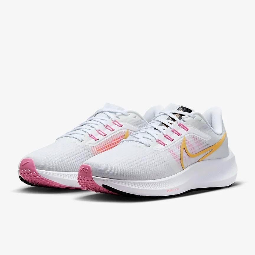 13代購 W Nike Air Zoom Pegasus 39 白黃粉 女鞋 慢跑鞋 訓練鞋 氣墊 DH4072-104-細節圖2