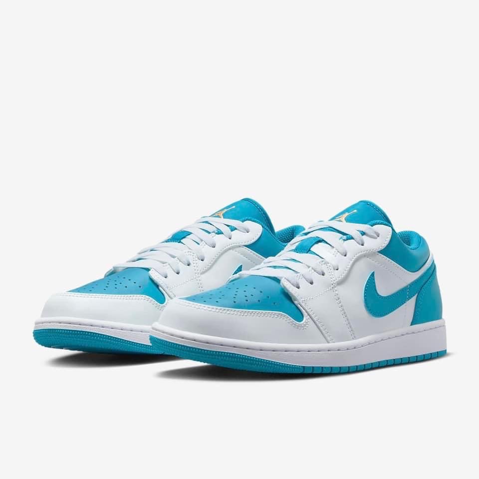 13代購 Nike Air Jordan 1 Low 白藍金 男鞋 休閒鞋 復古球鞋 553558-174-細節圖2