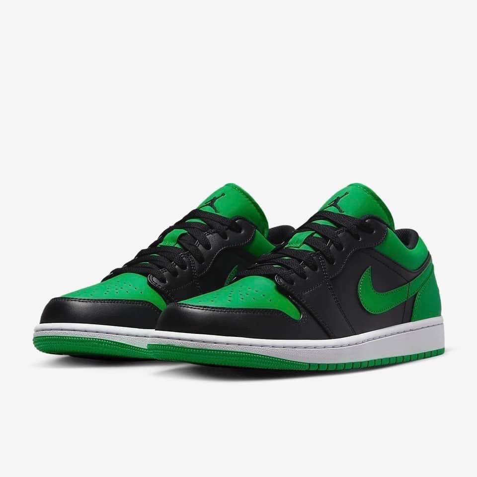 13代購 Nike Air Jordan 1 Low 黑綠白 男鞋 休閒鞋 復古球鞋 553558-065-細節圖2