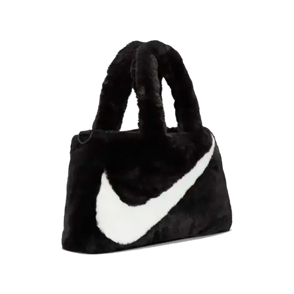 13代購 Nike NSW Faux Fur Bag 黑白 側背包 肩背包 手提包 DQ5804-010-細節圖4