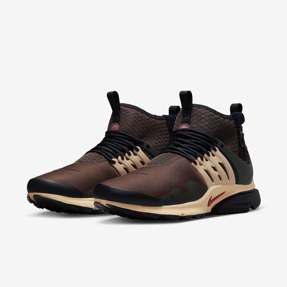 13代購 Nike Air Presto Mid Utility 咖啡白黑 男鞋 休閒鞋 復古球鞋 DC8751-200-細節圖2