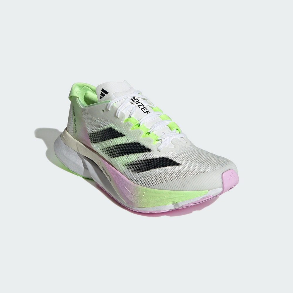 13代購 Adidas Adizero Boston 12 W 白綠粉 女鞋 慢跑鞋 訓練鞋 IG3328-細節圖2