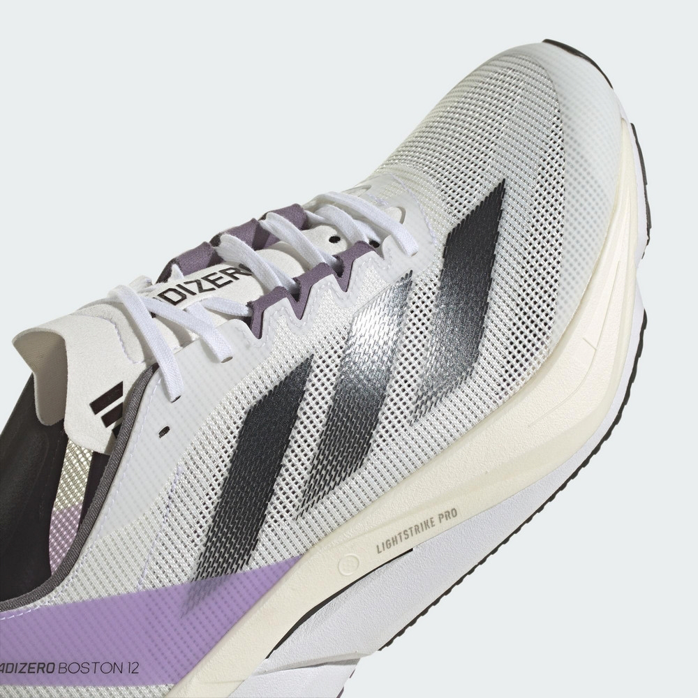 13代購 Adidas Adizero Boston 12 白黑紫 女鞋 慢跑鞋 訓練鞋 休閒鞋 ID6900-細節圖7