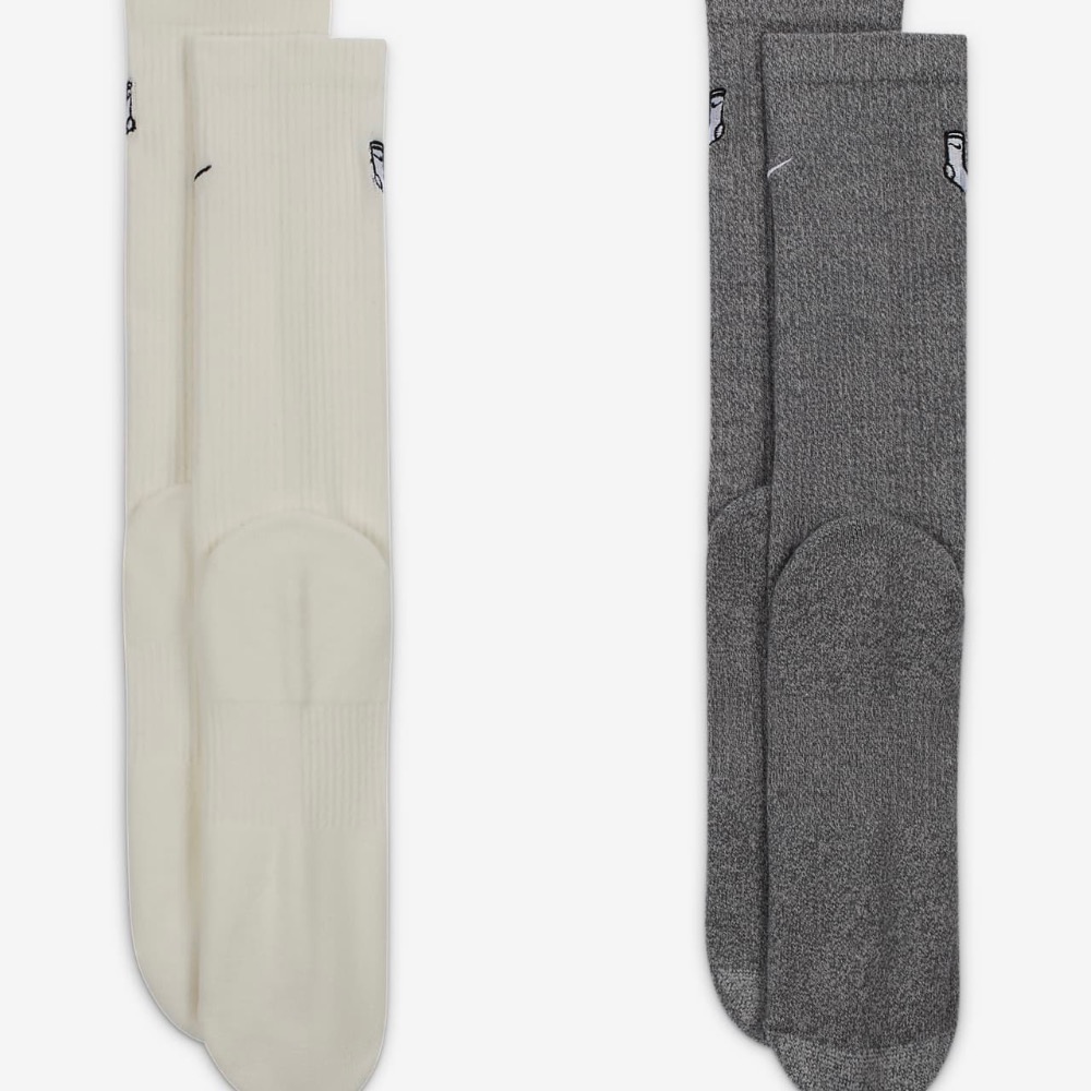 13代購 Nike Everyday Plus Socks 米灰 小標 兩雙 中筒 休閒襪 運動襪 FB5709-900-細節圖3