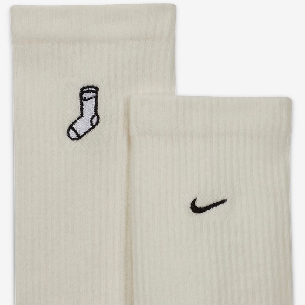 13代購 Nike Everyday Plus Socks 米灰 小標 兩雙 中筒 休閒襪 運動襪 FB5709-900-細節圖4