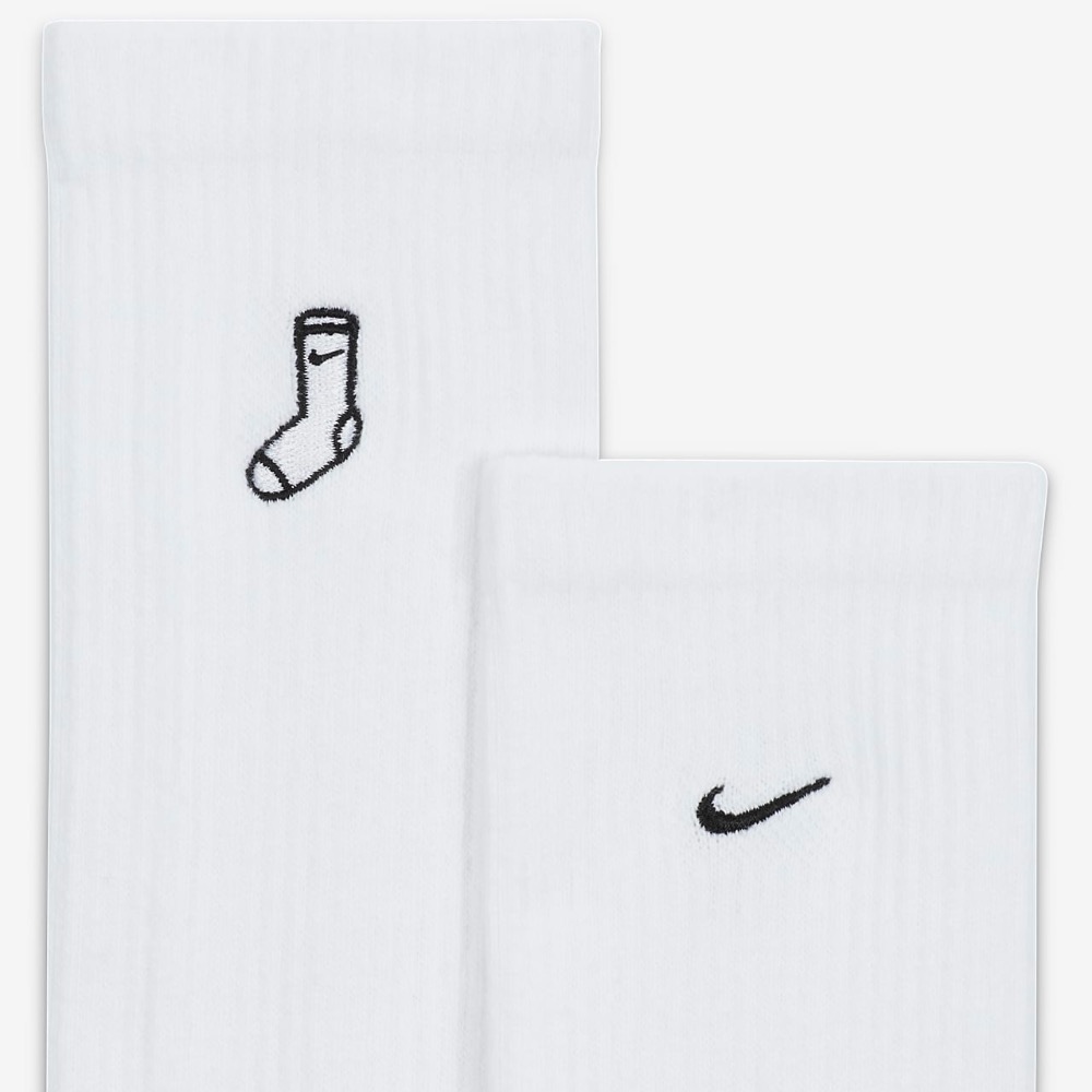 13代購 Nike Everyday Plus Socks 白黑 小標 兩雙 中筒 休閒襪 運動襪 FB5709-901-細節圖4