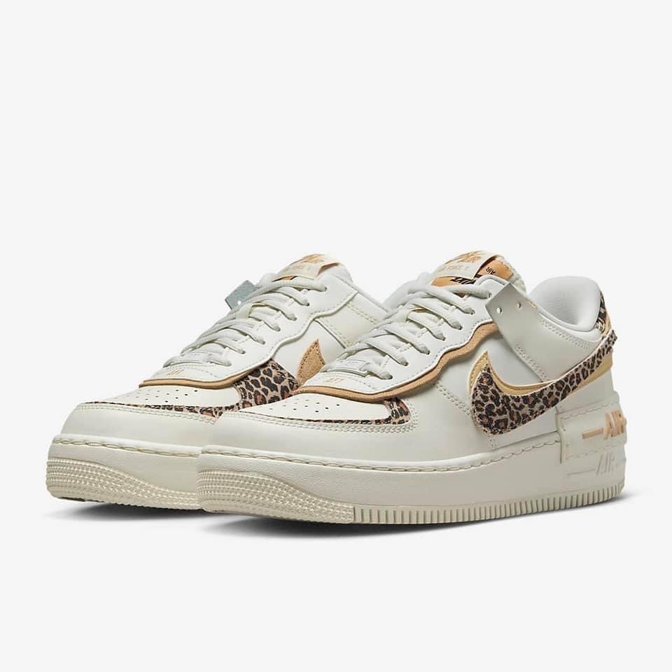 13代購 W Nike AF1 Shadow 米白豹紋 女鞋 休閒鞋 Air Force 1 CI0919-120-細節圖2