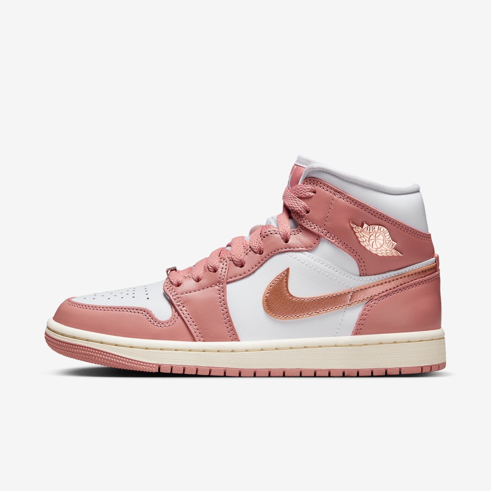 13代購 W Nike Air Jordan 1 Mid SE 粉白金 女鞋 休閒鞋 復古球鞋 FB9892-670