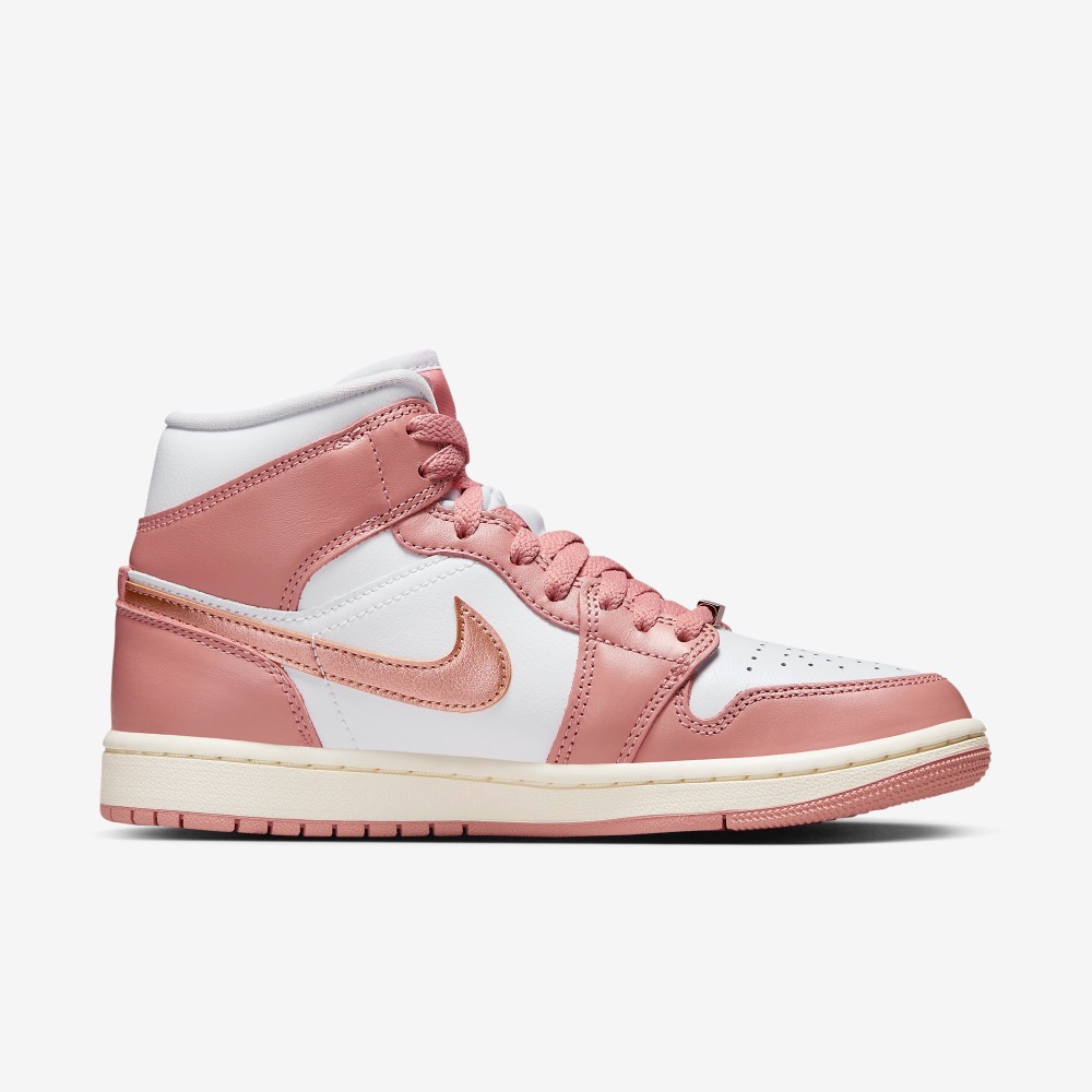 13代購W Nike Air Jordan 1 Mid SE 粉白金女鞋休閒鞋復古球鞋FB9892