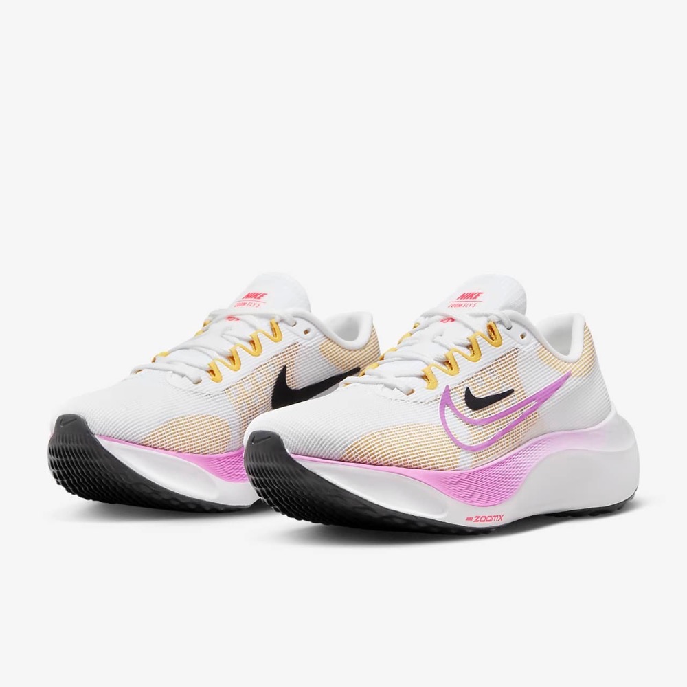 13代購 W Nike Zoom Fly 5 白紫黃黑 女鞋 慢跑鞋 訓練鞋 休閒鞋 DM8974-100-細節圖2