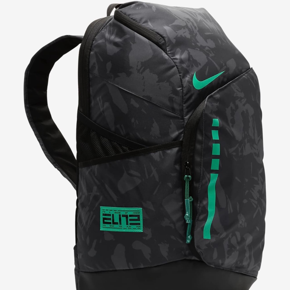 13代購 Nike Hoops Elite Backpack 黑綠 後背包 氣墊背帶 大容量 FN0943-010-細節圖2