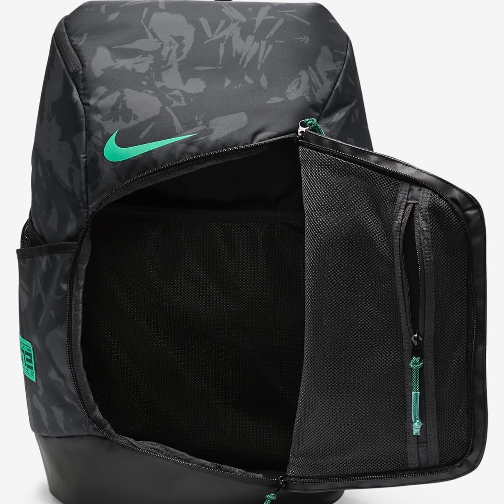 13代購 Nike Hoops Elite Backpack 黑綠 後背包 氣墊背帶 大容量 FN0943-010-細節圖4