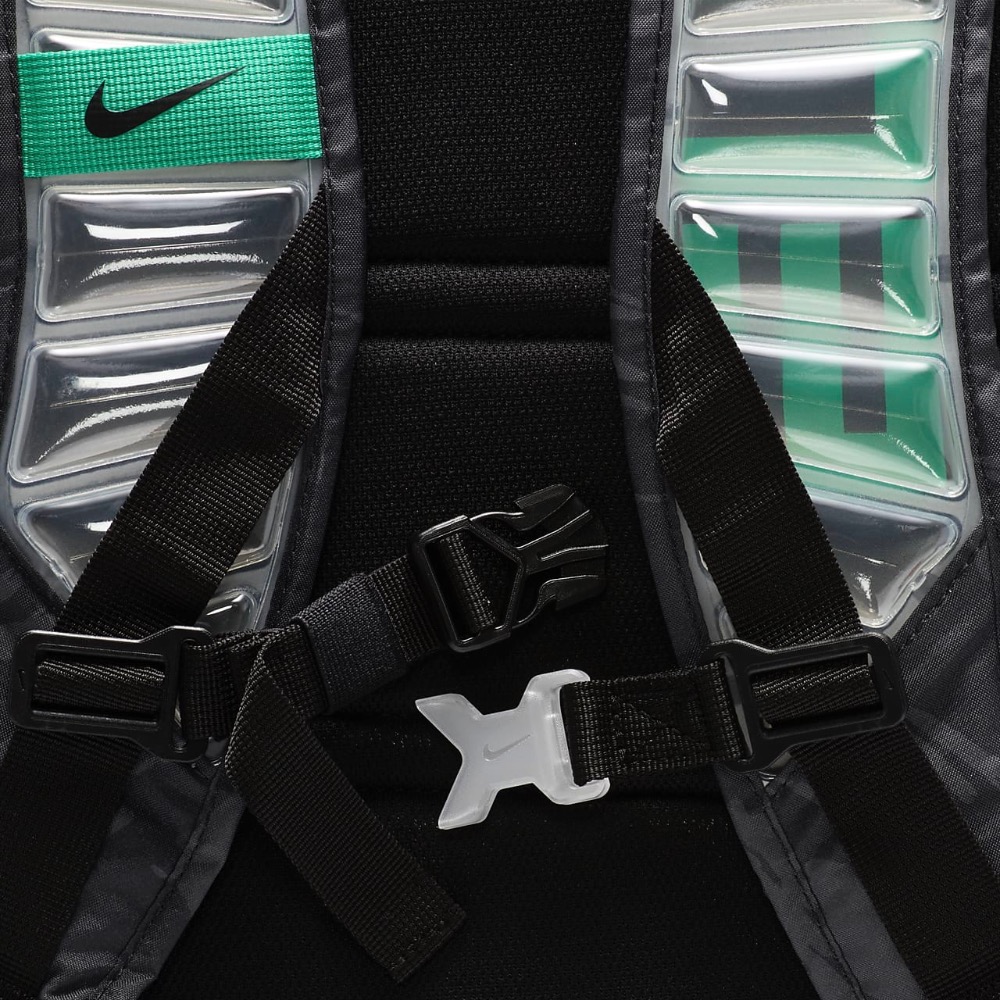 13代購 Nike Hoops Elite Backpack 黑綠 後背包 氣墊背帶 大容量 FN0943-010-細節圖7