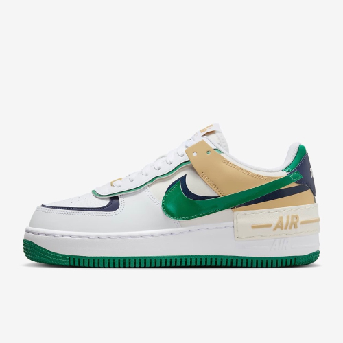 13代購 W Nike AF1 Shadow 女鞋 白綠棕藍 休閒鞋 Air Force 1 DZ1847-102