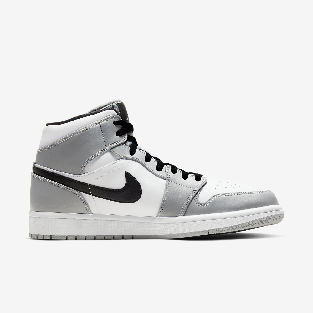 13代購 Nike Air Jordan 1 Mid 灰白黑 男鞋 休閒鞋 喬丹 AJ1 中筒 554724-092-細節圖3