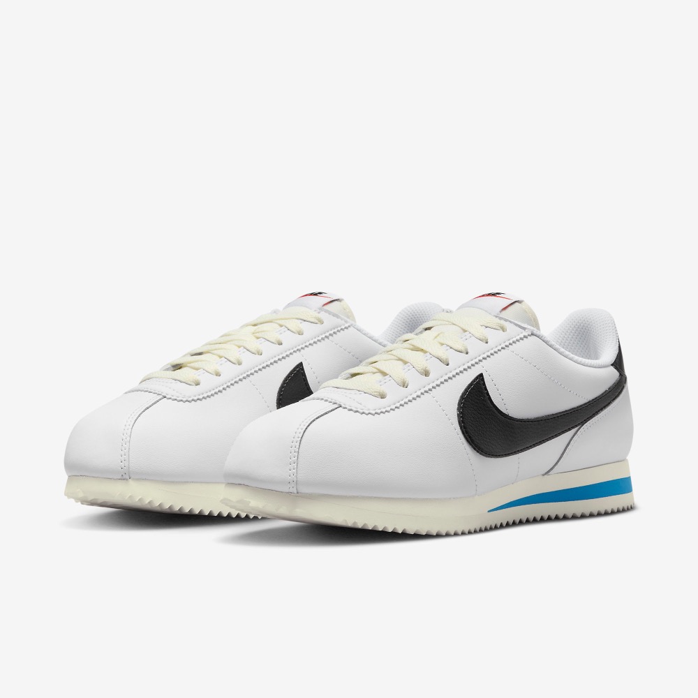 13代購 W Nike Cortez 白黑藍 女鞋 休閒鞋 復古球鞋 阿甘鞋 DN1791-100-細節圖2