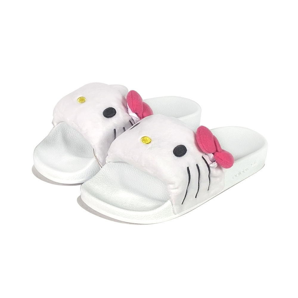 13代購 Adidas Adilette Hello Kitty 白色 女鞋 拖鞋 蝴蝶結 IG8419-細節圖2