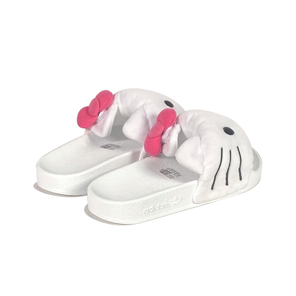 13代購 Adidas Adilette Hello Kitty 白色 女鞋 拖鞋 蝴蝶結 IG8419-細節圖4