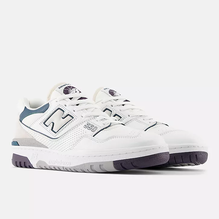 13代購 New Balance NB 550 白紫 男鞋 女鞋 休閒鞋 復古球鞋 IU BB550WCB-D-細節圖2