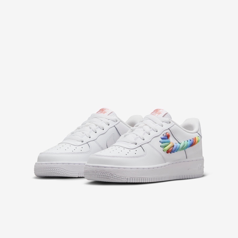 13代購 Nike Air Force 1 LV8 1 GS 白色 彩虹 大童鞋 女鞋 休閒鞋 FQ4948-100-細節圖2