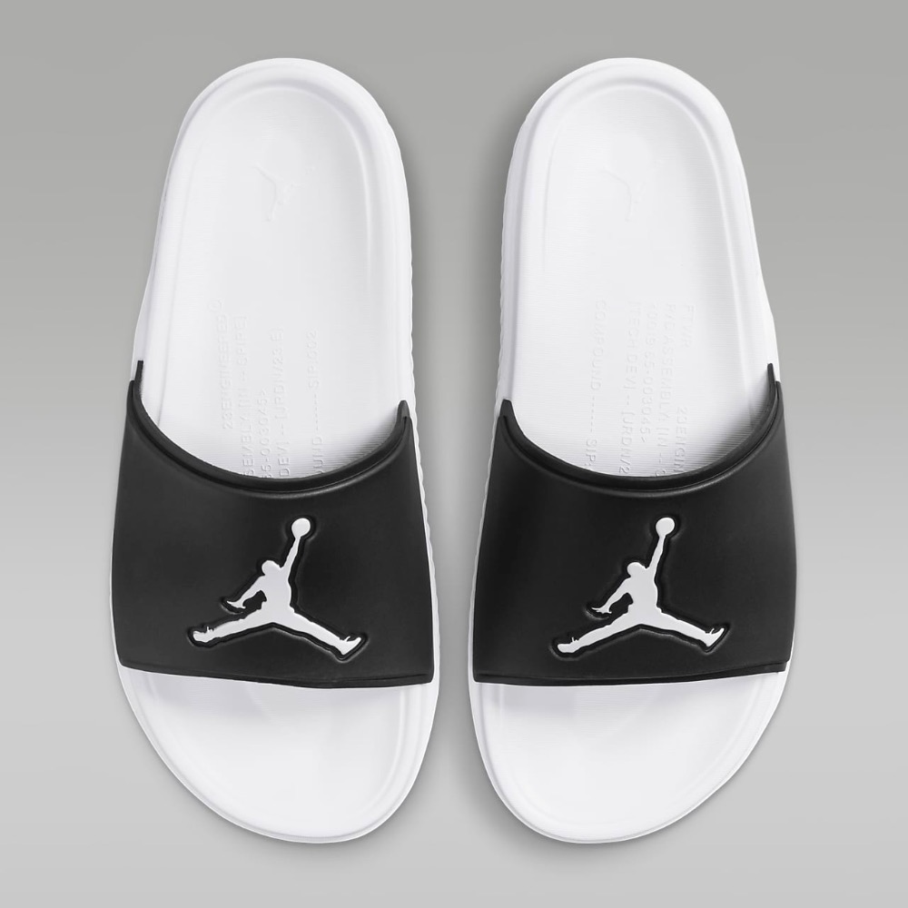 13代購 Nike Jordan Jumpman Slide 黑白 男鞋 拖鞋 喬丹 FQ1598-010-細節圖2