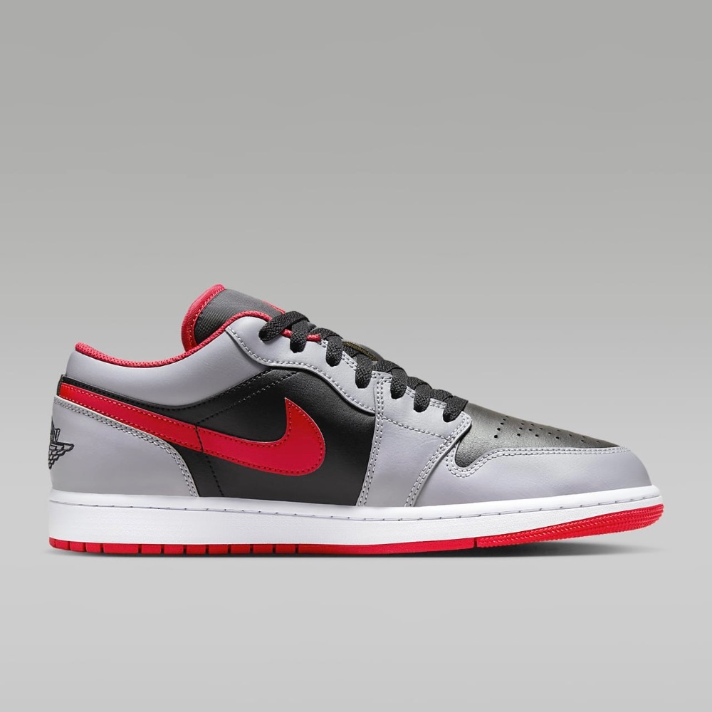13代購 Nike Air Jordan 1 Low 黑灰紅白 男鞋 休閒鞋 復古球鞋 553558-060-細節圖3