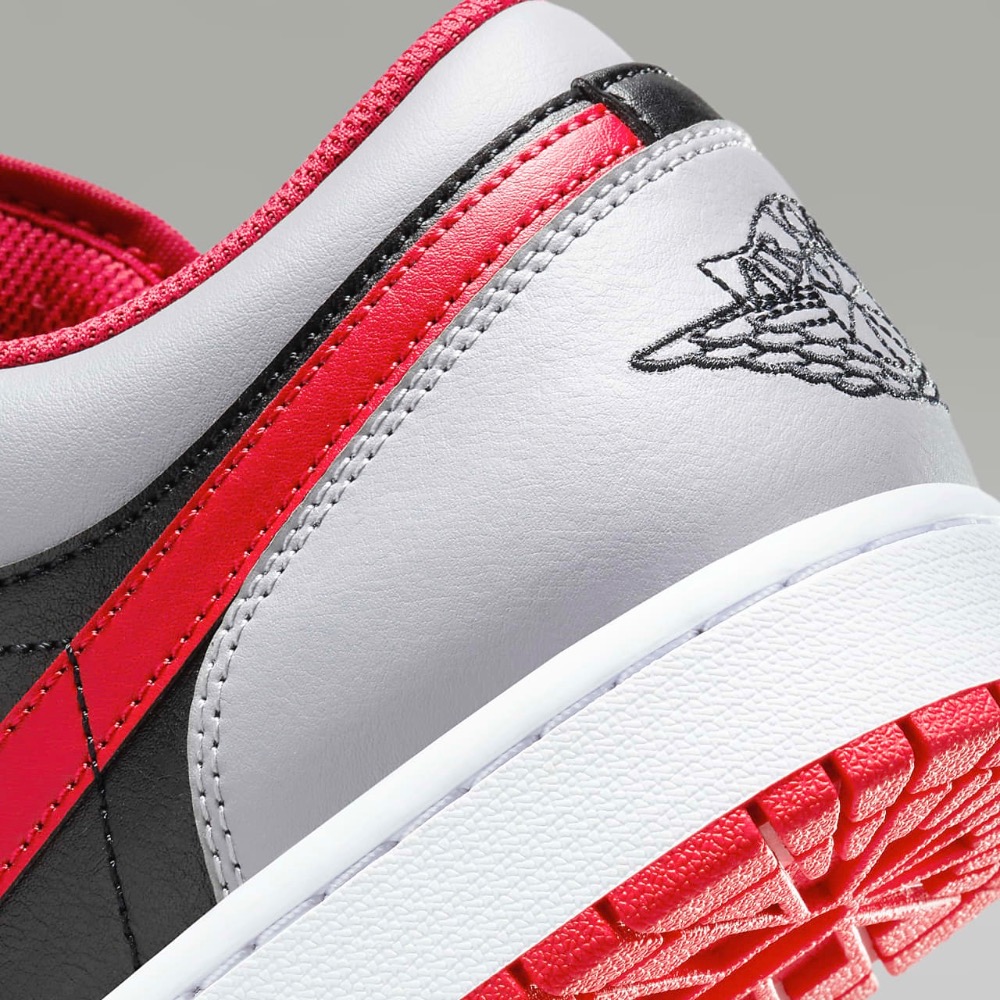 13代購 Nike Air Jordan 1 Low 黑灰紅白 男鞋 休閒鞋 復古球鞋 553558-060-細節圖8