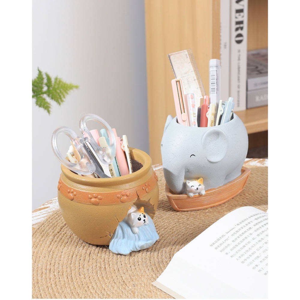 【微景小舖】創意造型多肉花盆 小象花盆 喵星人多肉花盆 多肉植物盆栽 多肉盆栽 花器 花盆架 水泥花盆 造型花盆 微景觀-細節圖5