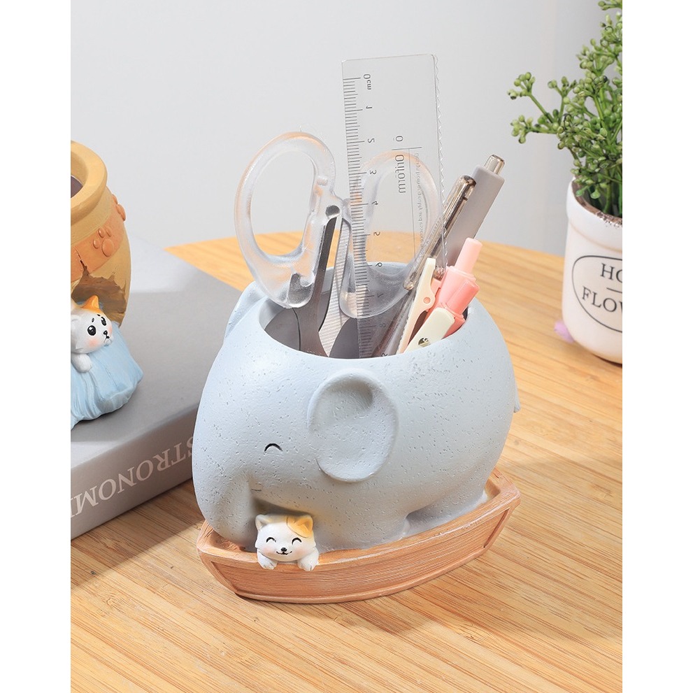 【微景小舖】創意造型多肉花盆 小象花盆 喵星人多肉花盆 多肉植物盆栽 多肉盆栽 花器 花盆架 水泥花盆 造型花盆 微景觀-細節圖6