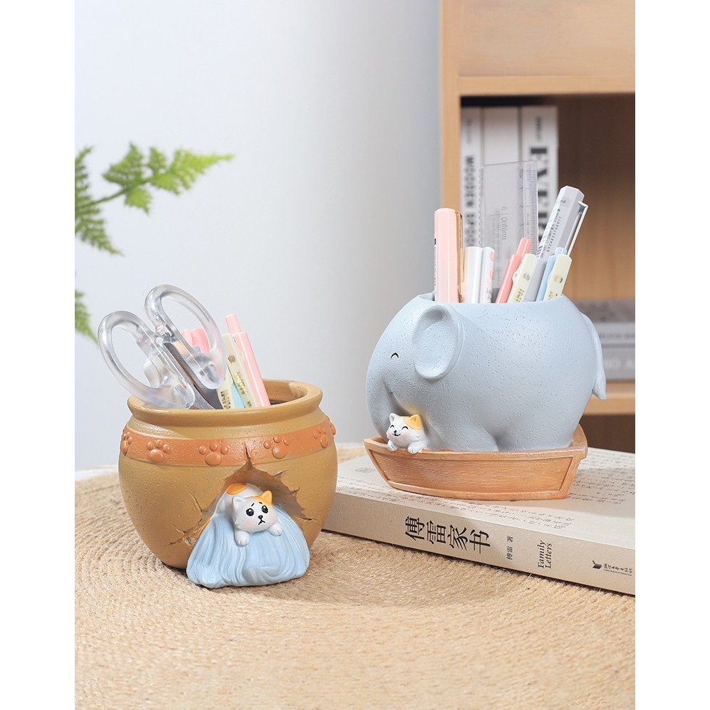 【微景小舖】創意造型多肉花盆 小象花盆 喵星人多肉花盆 多肉植物盆栽 多肉盆栽 花器 花盆架 水泥花盆 造型花盆 微景觀-細節圖7