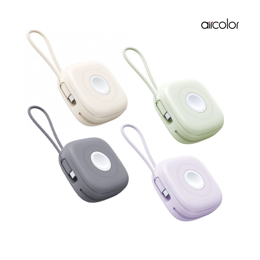 免運 雲朵 aircolor 雲朵系 磁吸快充行動電源 10000mah 自帶線L+C 蘋果 手錶耳機-細節圖2