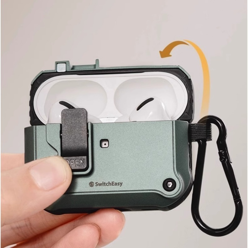 免運 美版魚骨牌 SwitchEasy Rugged 軍規耐衝擊耳機殼 AirPods Pro 2 AirPods 4-細節圖3