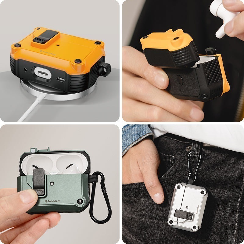 免運 美版魚骨牌 SwitchEasy Rugged 軍規耐衝擊耳機殼 AirPods Pro 2 AirPods 4-細節圖4