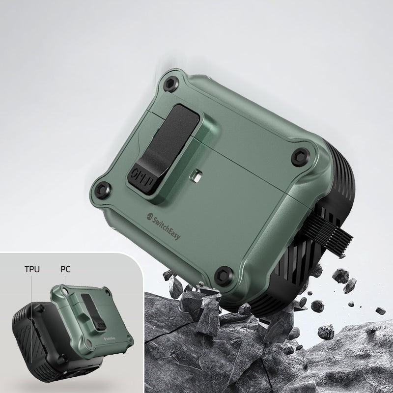 免運 美版魚骨牌 SwitchEasy Rugged 軍規耐衝擊耳機殼 AirPods Pro 2 AirPods 4-細節圖6