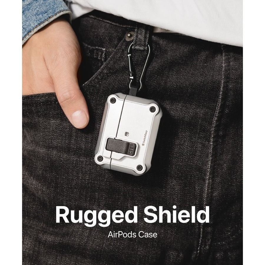 免運 美版魚骨牌 SwitchEasy Rugged 軍規耐衝擊耳機殼 AirPods Pro 2 AirPods 4-細節圖3