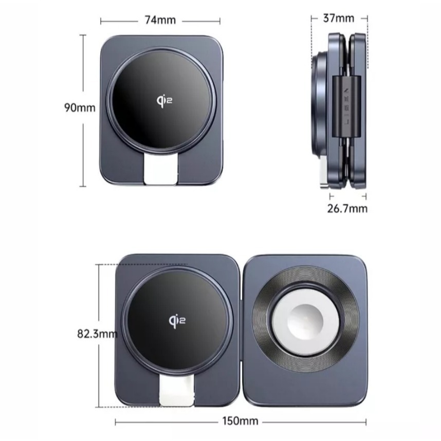 免運 LISEN Qi2 三合一無線充電座 無線充電 無線充電盤 充電座 apple watch 耳機 手機充電-細節圖10